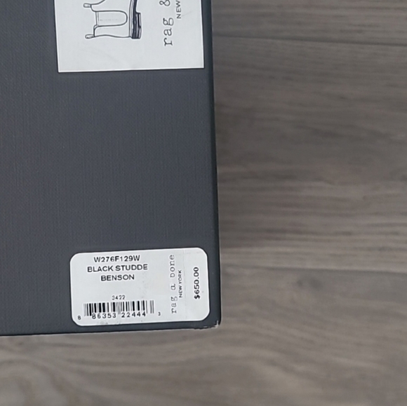 NWT Rag & Bone Benson Black Studded Leather Boots 11 - Picture 2 of 11